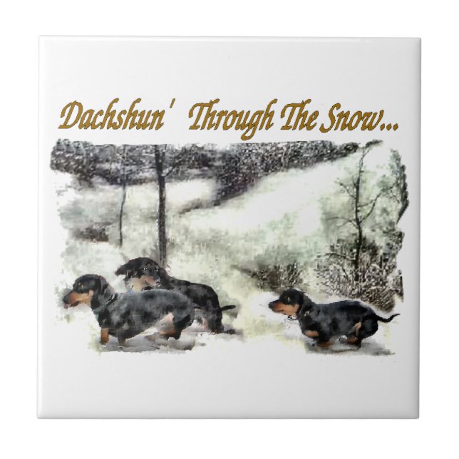 Carreau Noël Dachshund (Devant)