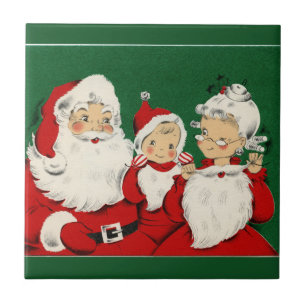 Carreau Noël de la famille vintage Père Noël