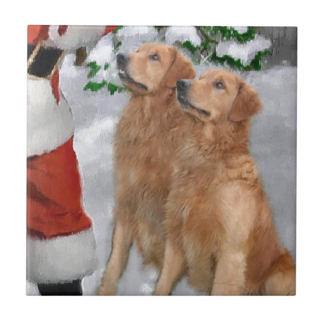 Carreau Noël Golden Retriever (Devant)