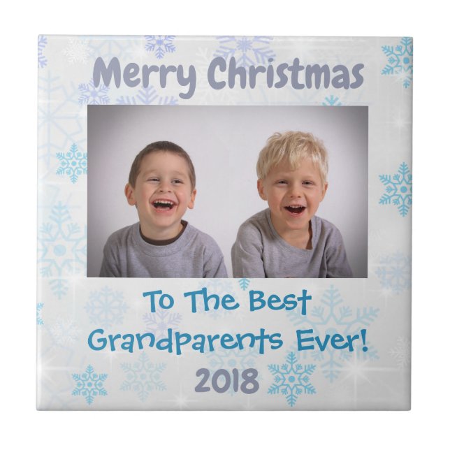 Carreau Noël Grands-parents Grands-enfants Photo personnal (Devant)