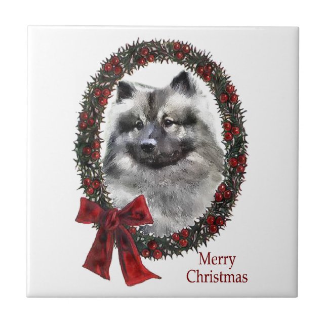 Carreau Noël Keeshond (Devant)