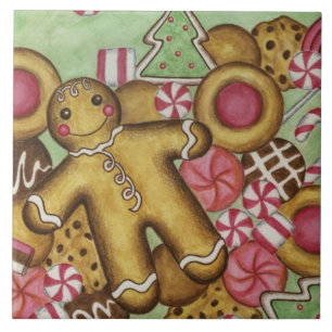 Carreau Noël Pain d'épices Cuisine Trivet Cadeau