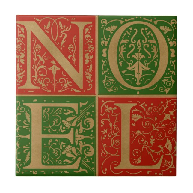Carreau Noel Retro Fêtes Décoratives (Devant)