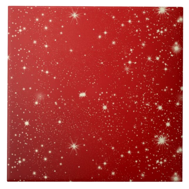 Carreau Noël Rouge Twinkle, design de vacances, Til en cér (Devant)
