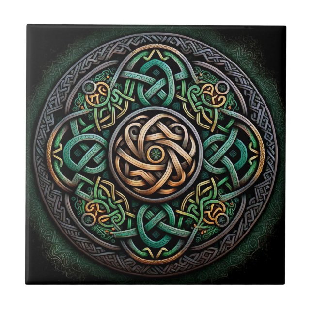 Carreau Noeud Celtique Green Gold (Devant)