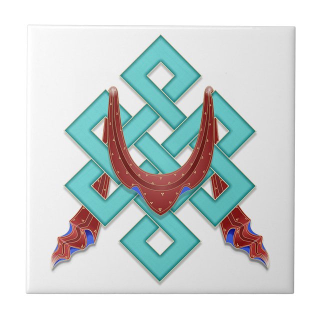 Carreau noeud éternel bouddhiste (Devant)