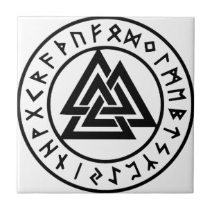 Carreau Noeud païen Valknut d'Odins de symboles