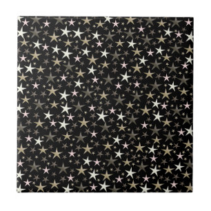 Carreau noir, argent, brillant, brillant, étoile, couleur,