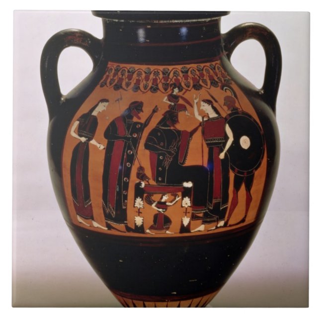 Carreau Noir-chiffre amphora de grenier dépeignant la (Devant)