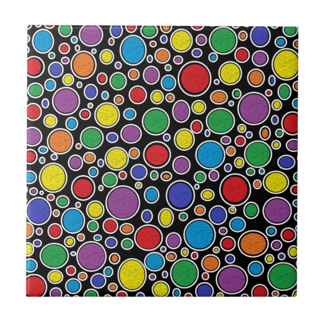 Carreau Noir coloré de bulles (Devant)
