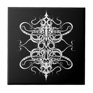 Carreau Noir et blanc Abstrait Tatouage Tribal Design