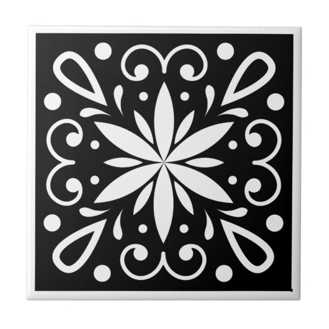 Carreau Noir et blanc marocain (Devant)