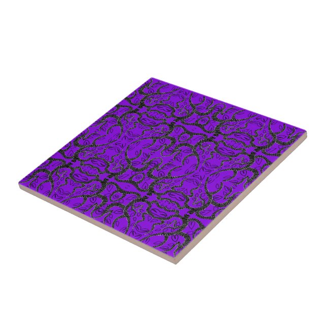 Carreau Noir et violet - Unique - Personnalisable - Ajoute (Côté)