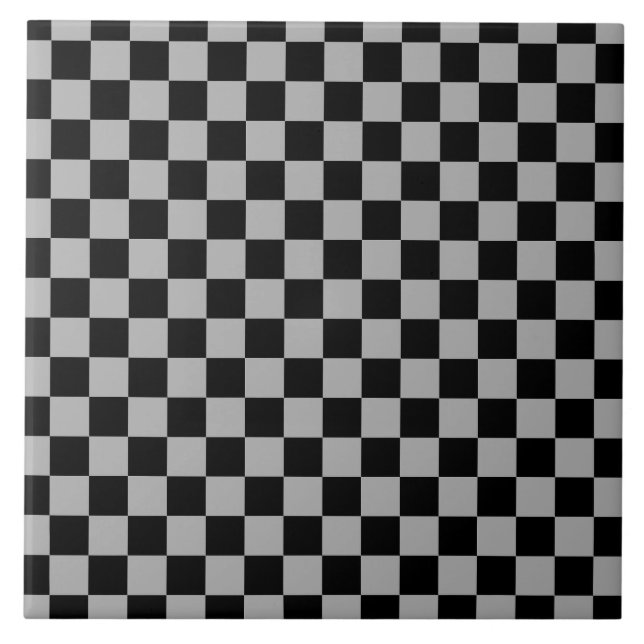 Carreau Noir + gris À damiers Motif de tableau de bord (Devant)