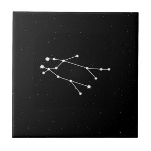 Carreau Noir moderne et blanc de constellation de zodiaque