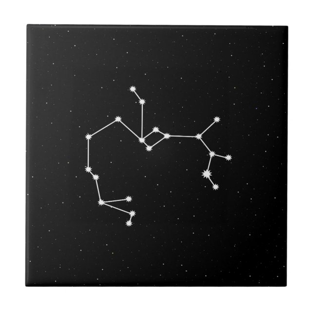 Carreau Noir moderne et Wh de constellation de zodiaque de (Devant)