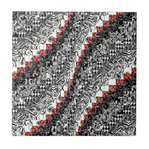 Carreau Noir rouge de personnaliser de motif d'édredon de