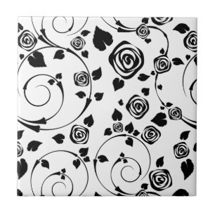 Carreau Noir sur les rosettes blanches