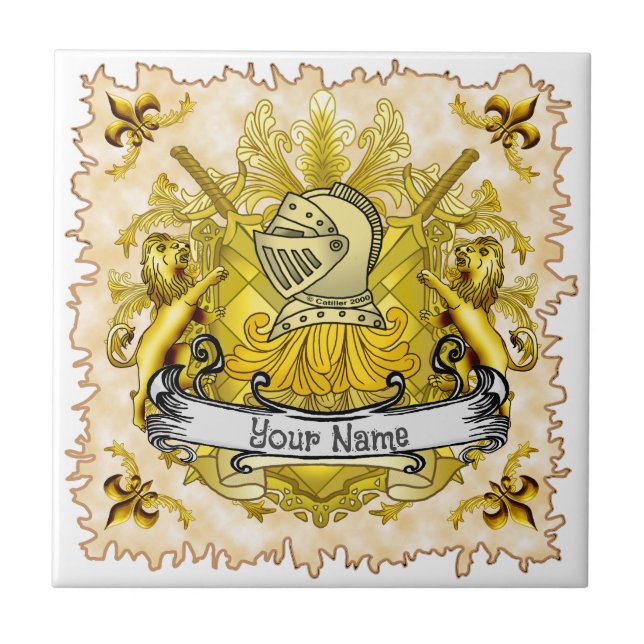 Carreau Nom de famille du chevalier jaune (Devant)