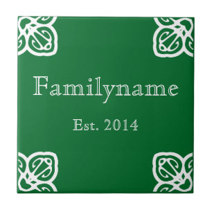 Carreau Nom de famille - Espagnol Blanc sur Vert