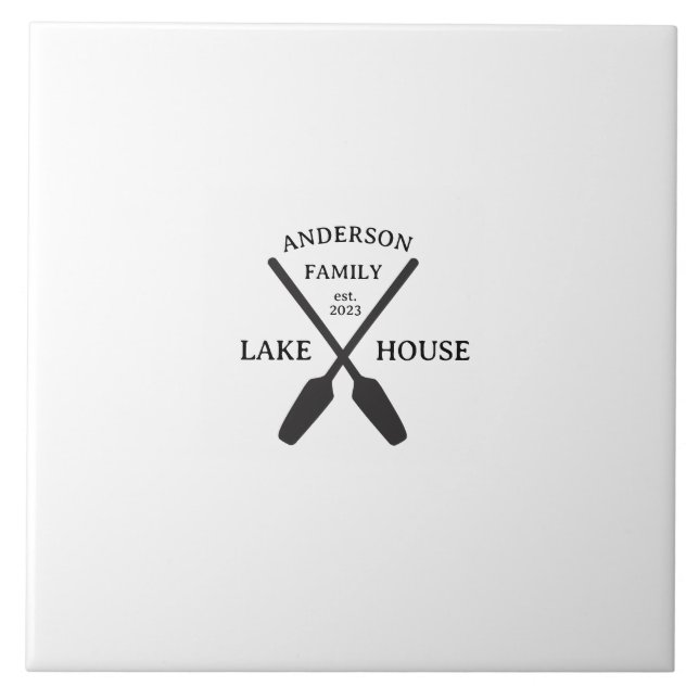 Carreau Nom de famille personnalisé Lake House (Devant)