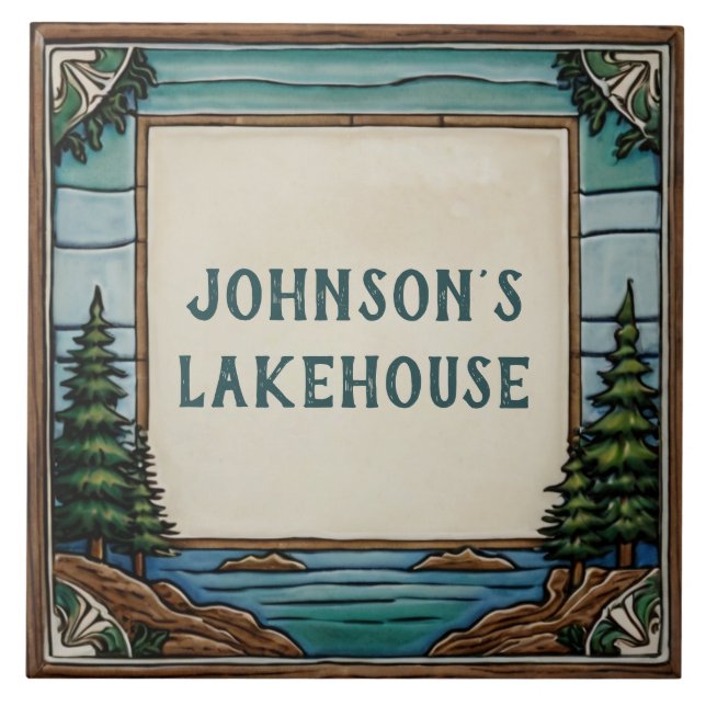 Carreau Nom de famille personnalisé Lakehouse Nom de maiso (Devant)