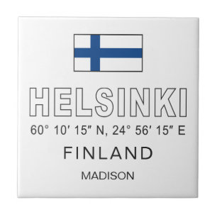 Carreau Nom personnalisé Coordonnées d'Helsinki