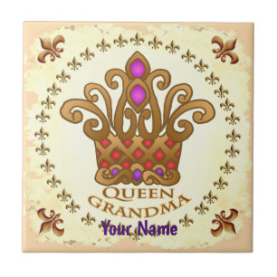 Carreau Nom personnalisé Queen Grandma