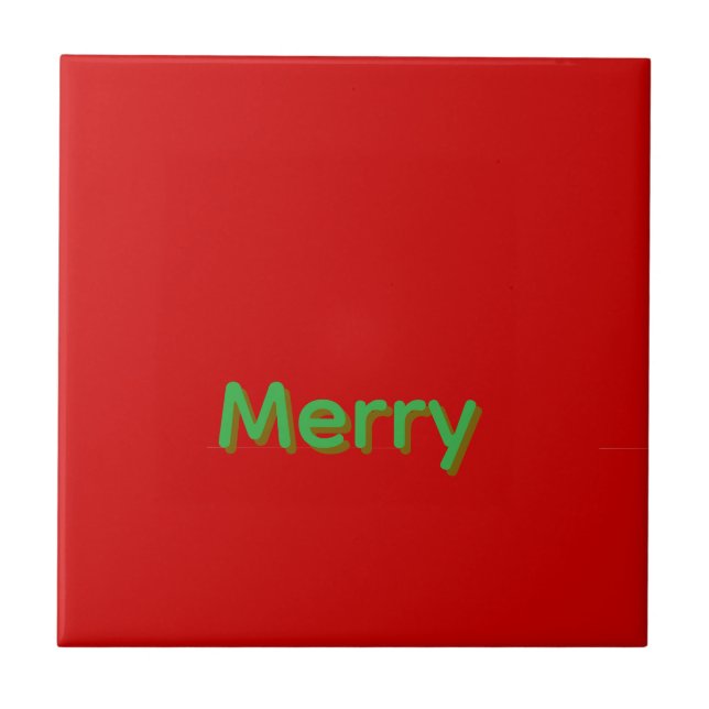 Carreau Nom vert joyeux sur fond rouge (Devant)