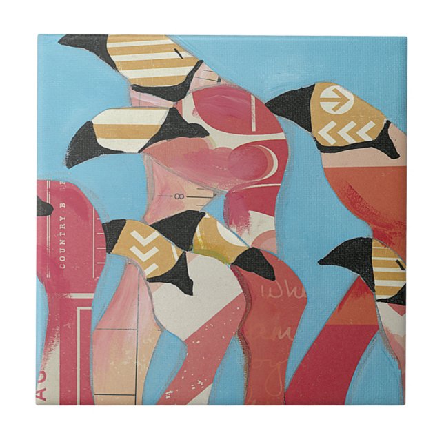 Carreau Nombre de Flamants roses (Devant)