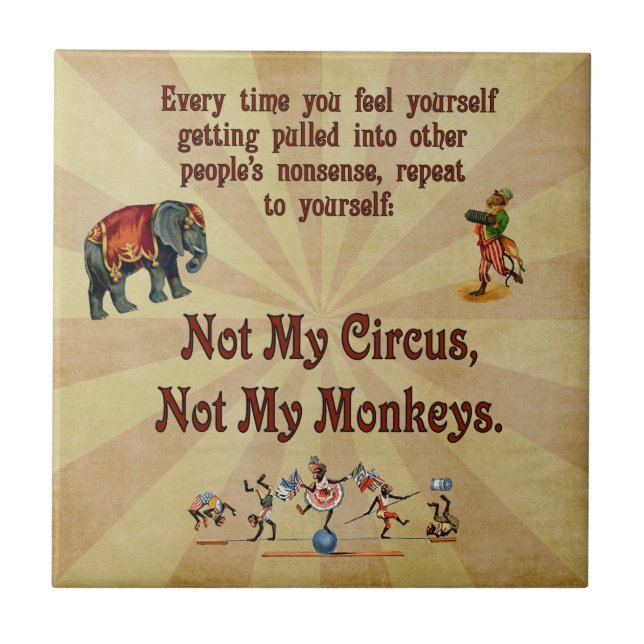 Carreau Non mes singes, non mon cirque (Devant)