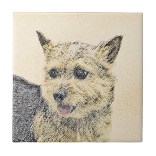 Carreau Norwich Terrier Peinture - Cute Original Chien Art
