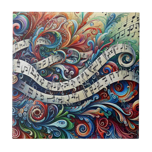 Carreau Notes musicales Graffiti Carrelage céramique (Devant)