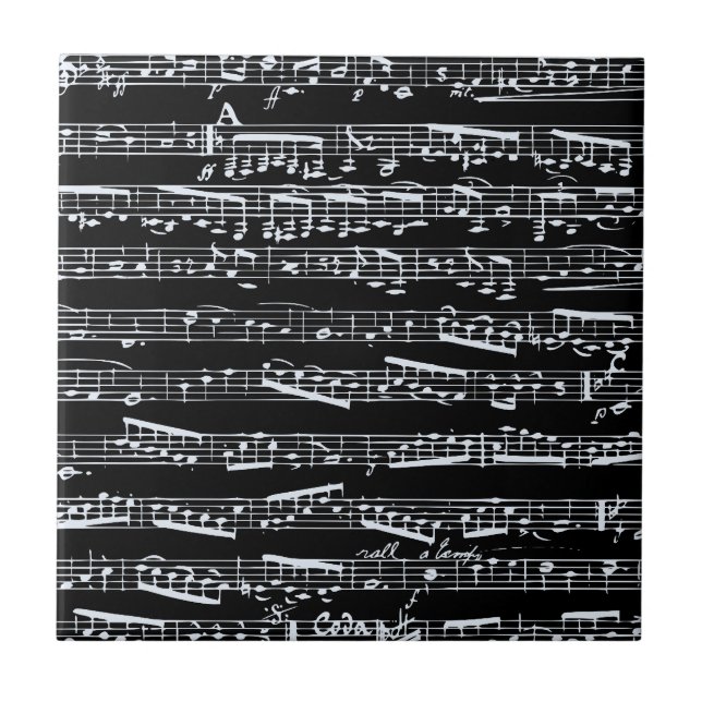 Carreau Notes noires et blanches de musique (Devant)