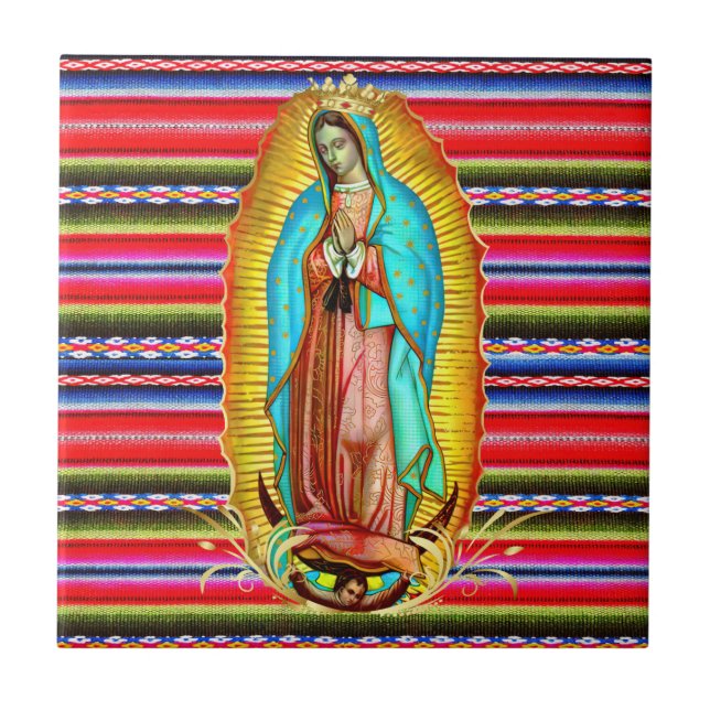 Carreau Notre-Dame de Guadalupe Vierge Marie Zarape Cathol (Devant)
