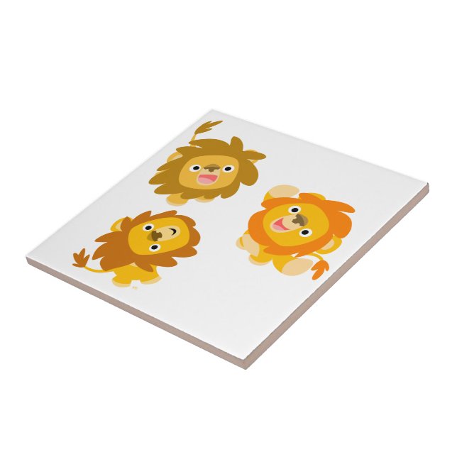 Carreau "Nous sommes ici ! !" Carrelage en Lions Carton (Côté)