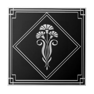 Carreau Nouveau Carrelage Art déco noir et argent