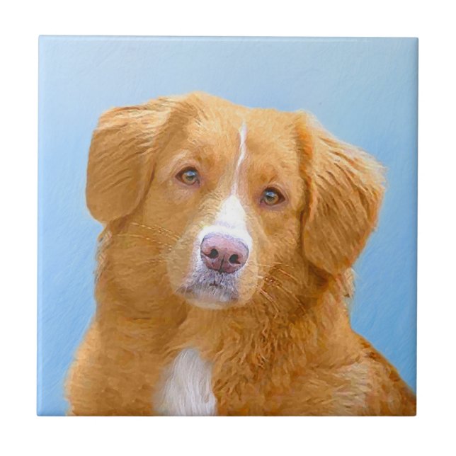 Carreau Nouvelle-Écosse Peinture de chien pour l'essayeur  (Devant)