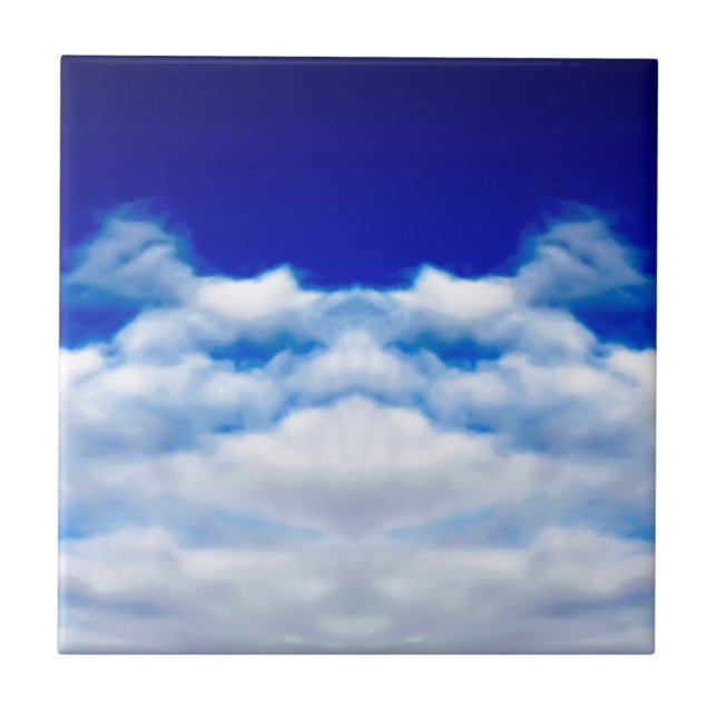Carreau Nuage blanc face à un ciel bleu (Devant)