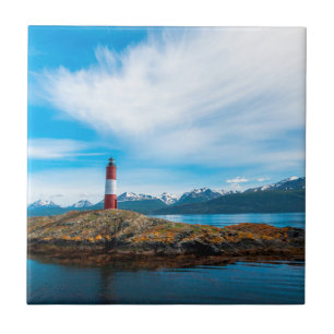 Carreau Nuages au-dessus d'un phare près d'Ushuaia, Argent