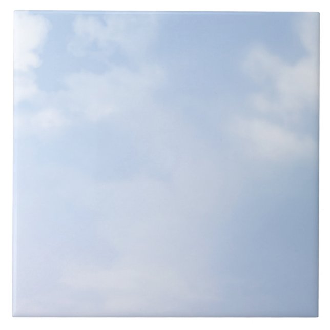 Carreau Nuages fluides sur ciel bleu pastel (Devant)