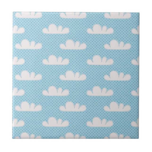 Carreau Nuages nuageux Ciel bleu nu (Devant)