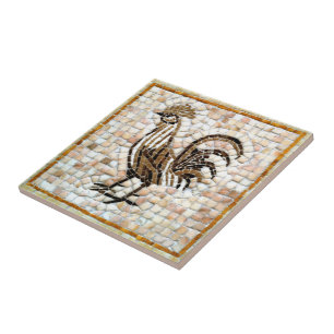 Carreau Nuances de conception de poulet en mosaïque Brown 