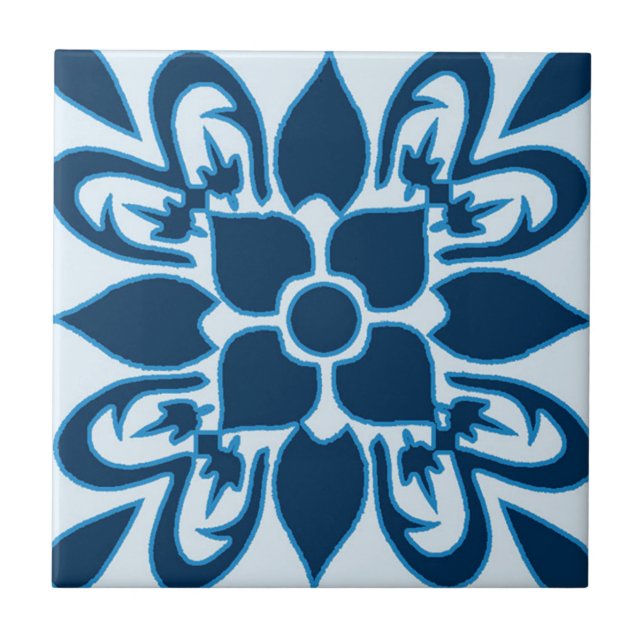 Carreau Nuances de tuile modelée par Marocain bleu (Devant)