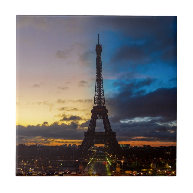 Carreau Nuit au jour le jour sur la tour Eiffel du Trocade (Devant)