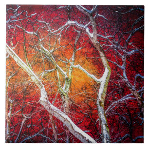 Carreau Nuit d'hiver rouge