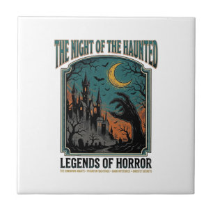 Carreau Nuit effrayante d'Halloween Horreur Vintage Effray