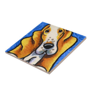 Carreau Nuit étoilée de Basset Hound