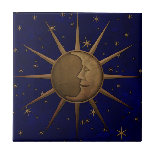 Carreau Nuit étoilée de lune céleste de Sun (Devant)