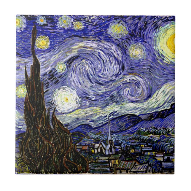Carreau Nuit étoilée de Van Gogh, 1889 (Devant)